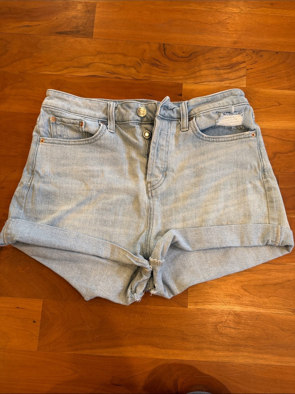 wild fable Light Blue Denim Shorts with Embroidered Logo